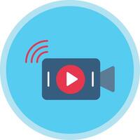 Live Stream Flat Multi Circle Icon vector