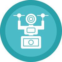 Camera Drone Glyph Multi Circle Icon vector