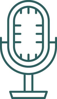 Studio Microphone Line Gradient Round Corner Icon vector