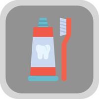 Toothpaste Flat Round Corner Icon vector