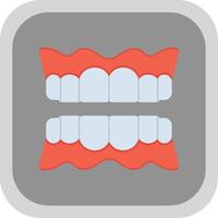 Denture Flat Round Corner Icon vector