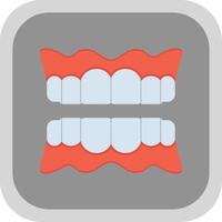 Denture Flat Round Corner Icon vector