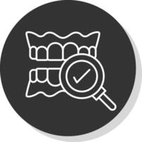 Dental Checkup Line Grey Circle Icon vector