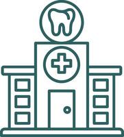 dental clínica línea degradado redondo esquina icono vector