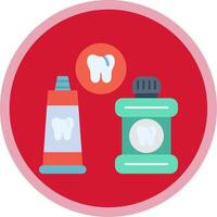 dental cuidado plano multi circulo icono vector