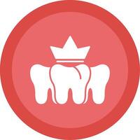 Dental Crown Glyph Multi Circle Icon vector