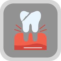 tooth Extraction Flat Round Corner Icon vector