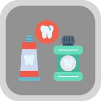 dental cuidado plano redondo esquina icono vector