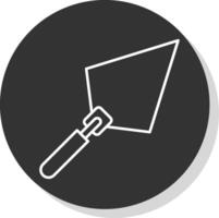 Trowel Line Grey Circle Icon vector