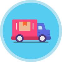 Delivery Truck Flat Multi Circle Icon vector