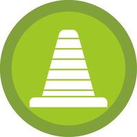 Traffic Cone Glyph Multi Circle Icon vector