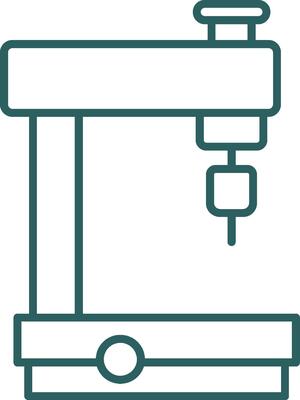 Milling Machine Line Gradient Round Corner Icon