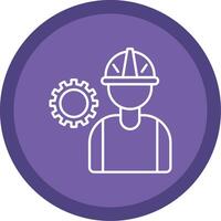 Worker Line Multi Circle Icon vector