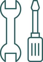Tools Line Gradient Round Corner Icon vector