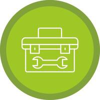 Tool Box Line Multi Circle Icon vector