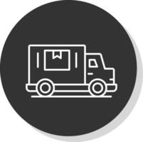 Delivery Truck Line Grey Circle Icon vector