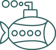 Submarine Line Gradient Round Corner Icon vector