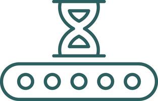 Waiting Line Gradient Round Corner Icon vector