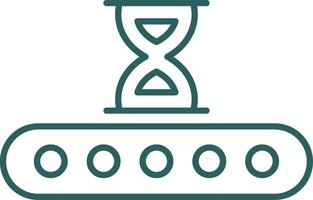 Waiting Line Gradient Round Corner Icon vector