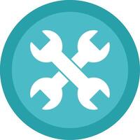 Wrench Glyph Multi Circle Icon vector