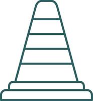 Traffic Cone Line Gradient Round Corner Icon vector