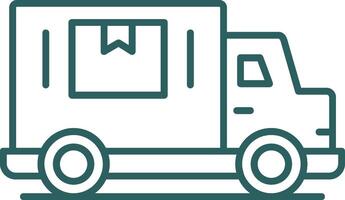 Delivery Truck Line Gradient Round Corner Icon vector