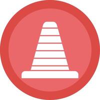 Traffic Cone Glyph Multi Circle Icon vector