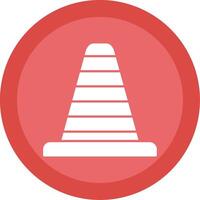 Traffic Cone Glyph Multi Circle Icon vector