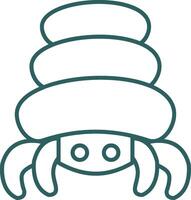 Hermit Crab Line Gradient Round Corner Icon vector