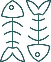 Fishbone Line Gradient Round Corner Icon vector