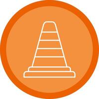 Traffic Cone Line Multi Circle Icon vector