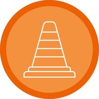 Traffic Cone Line Multi Circle Icon vector