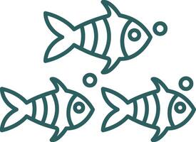 Fish Line Gradient Round Corner Icon vector