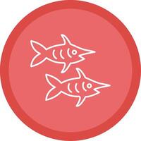 Swordfish Line Multi Circle Icon vector