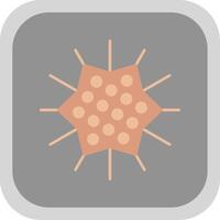 Sea Urchin Flat Round Corner Icon vector