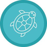 Tortuga línea multi circulo icono vector