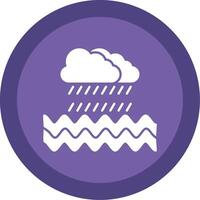 Rain Glyph Multi Circle Icon vector