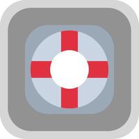 Lifebuoy Flat Round Corner Icon vector