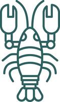 Lobster Line Gradient Round Corner Icon vector