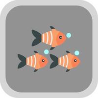 Fish Flat Round Corner Icon vector