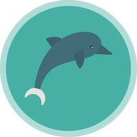 delfín plano multi circulo icono vector