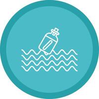 Message In A Bottle Line Multi Circle Icon vector