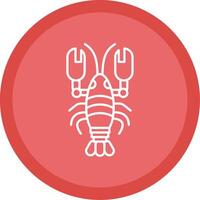 Lobster Line Multi Circle Icon vector