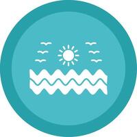 mar agua glifo multi circulo icono vector