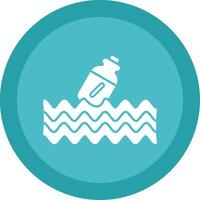 Message In A Bottle Glyph Multi Circle Icon vector