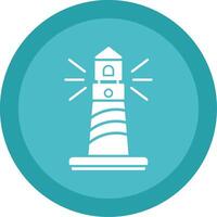 Lighthouse Glyph Multi Circle Icon vector