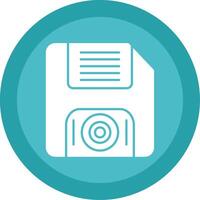 Floppy Disk Glyph Multi Circle Icon vector