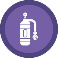 Oxygen Tank Glyph Multi Circle Icon vector