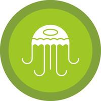 Jellyfish Glyph Multi Circle Icon vector