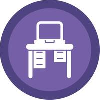 Office Desk Glyph Multi Circle Icon vector